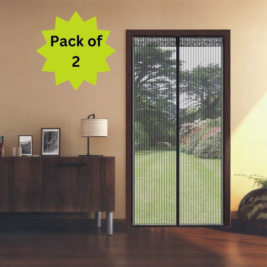 Curtain-Mesh Screen Net Home Magnetic Foldable Anti Mosquito Door Curtains (Pack of 2)